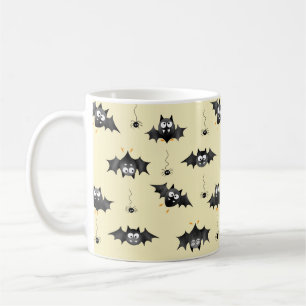 Caneca De Café Morcegos de Halloween e aranhas perigosas