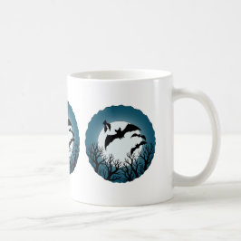 Caneca De Café Morcegos e Árvores Contra a Lua