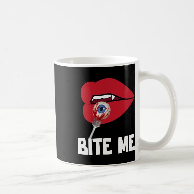Caneca De Café Morda-me Lábios de vampiro Festa de Halloween (Direita)