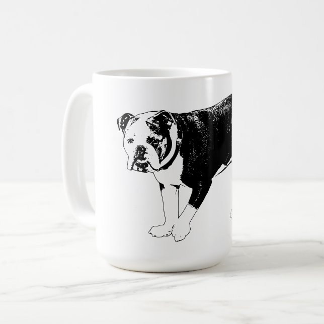 Caneca De Café Morning Bulldog, Bold Clarity (Frente Esquerda)