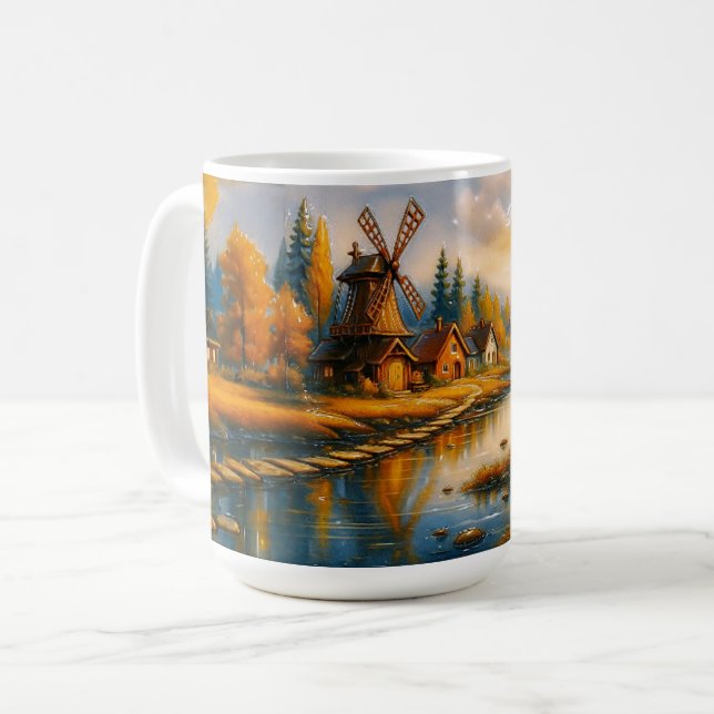 Caneca De Café Morning Light Over the Windmill (Frente Esquerda)