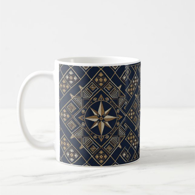 Caneca De Café Moroccan rug Compass Star (Esquerda)