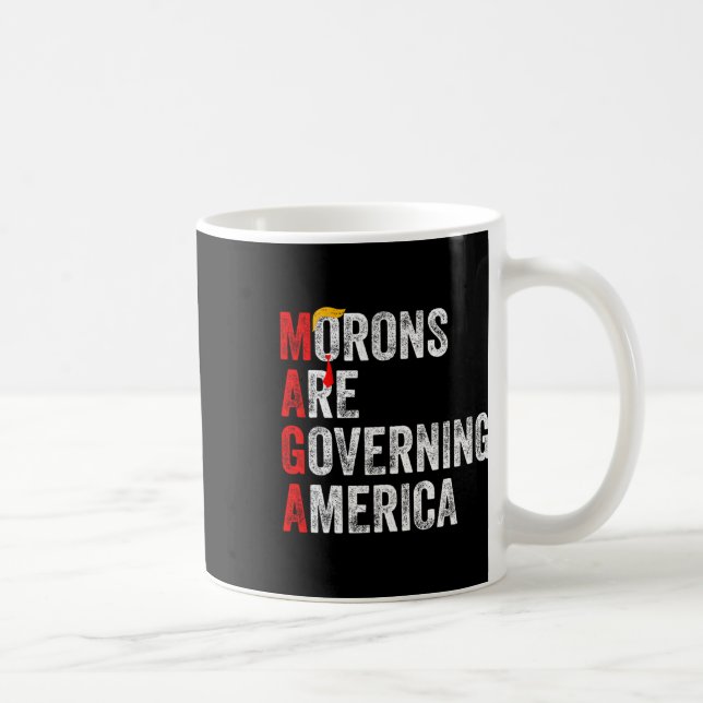 Caneca De Café Morons Estão Governando A América Engraçada Trump  (Direita)