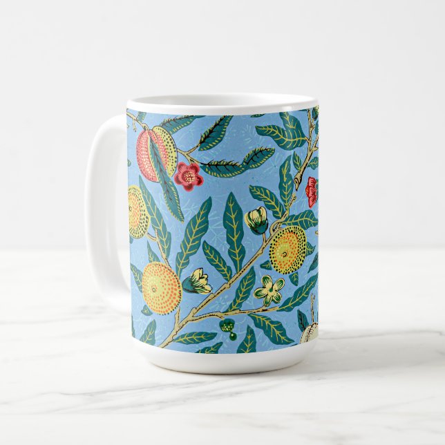 Caneca De Café Morris - Quatro Frutas, padrão popular, (Frente Esquerda)