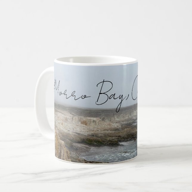 Caneca De Café Morro Bay California Ocean Photography (Frente Esquerda)