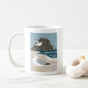 Caneca De Café Morro Rock Central California Ilustração de Seagul