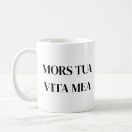 Caneca De Café Mors Tua Vita Mea Design de Citação em Latim