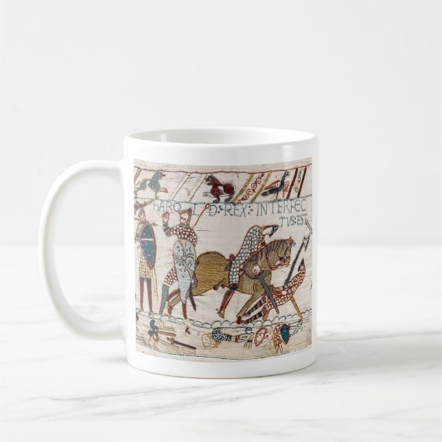 Caneca De Café Morte do Rei Harold (tapeçaria de Bayeux) (Esquerda)