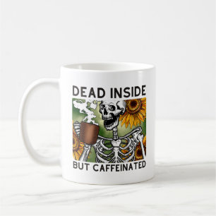 Caneca De Café Morto Mas Cafeinado Engraçado Cafeinado
