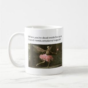 Caneca De Café Morto por Dentro mas Ainda Solidário Esqueleto Div