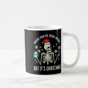 Caneca De Café Morto por Dentro Mas é Natal Esqueleto Café Natal