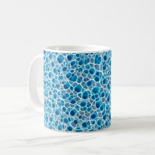 Caneca De Café Mosaico Abstrato de gelo Azul e Branca Fantasia