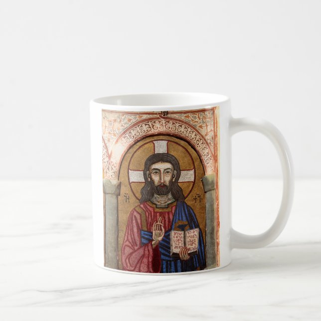 Caneca De Café Mosaico Antigo de Jesus (Direita)