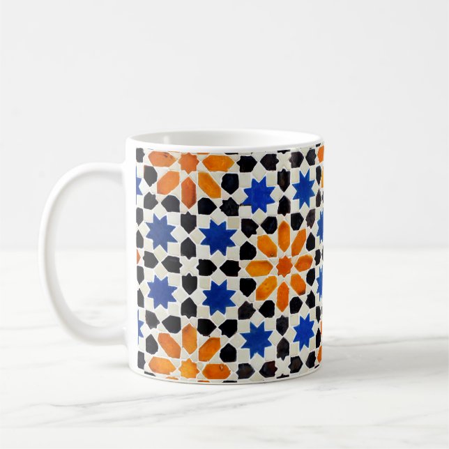 Caneca De Café Mosaico árabe de azulejos em estilo marroquino, de (Esquerda)