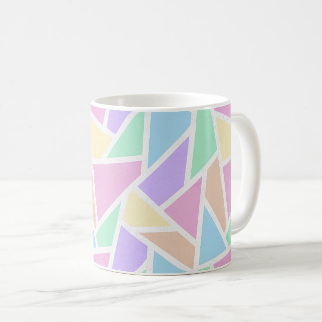 Caneca De Café Mosaico arco-íris de pastel (Frente Esquerda)