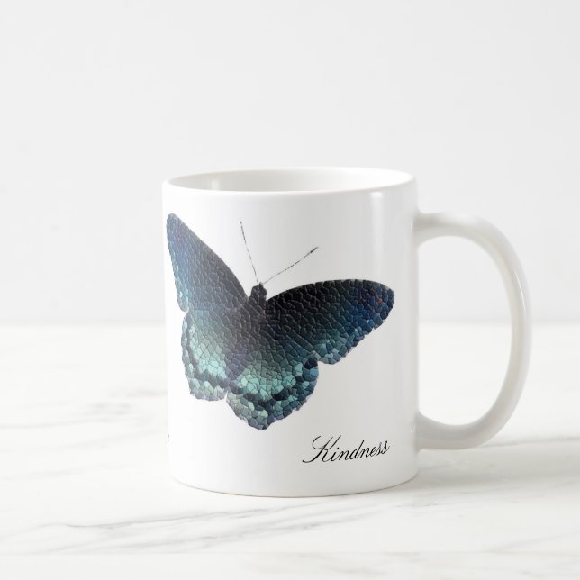 Caneca De Café Mosaico da borboleta (Direita)