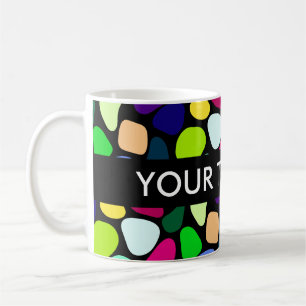 Caneca De Café Mosaico de pedra plana colorida I + suas ideias
