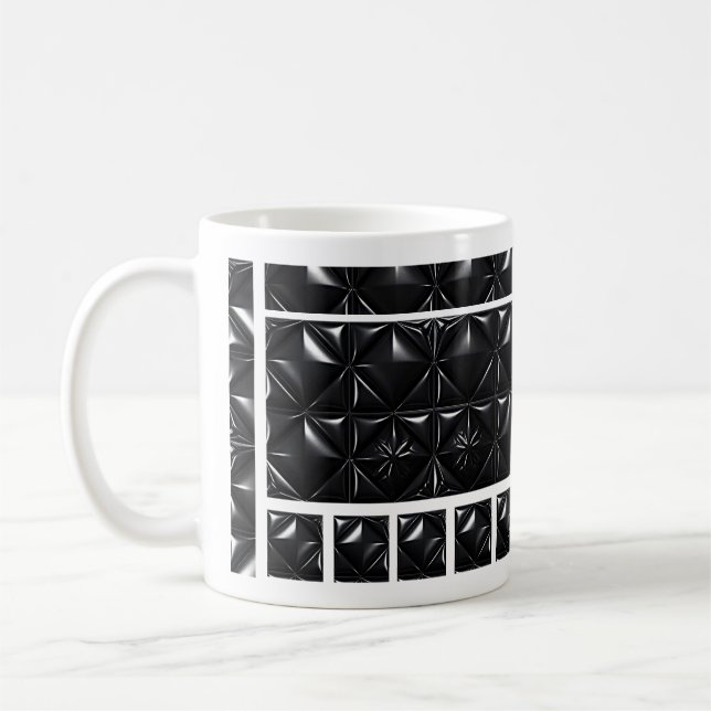 Caneca De Café Mosaico do Cão Cromado (Esquerda)