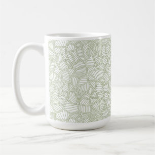 Caneca De Café Mosaico Folha Aleatória Verde Pálido