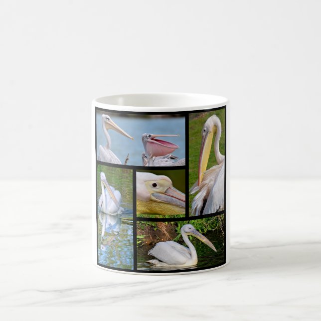 Caneca De Café Mosaico fotográfico de pelicanos (Centro)