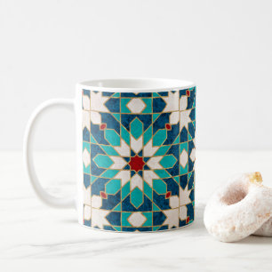 Caneca De Café Mosaico marmorense marmoreado marroquino azul-mari
