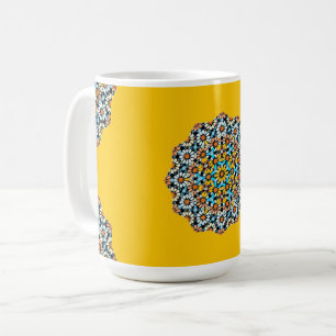 Caneca De Café Mosaico marroquino, Turquesa e Amarelo