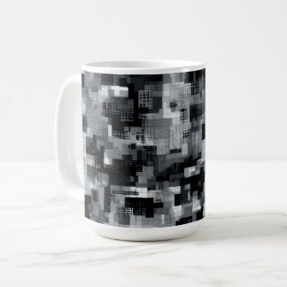 Caneca De Café Mosaico Matriz Monocromática