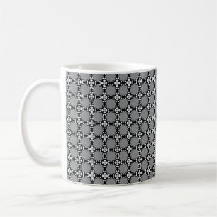 Caneca De Café Mosaico Negro e Branco