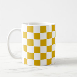 Caneca De Café Mostarda, amarela e branca, verificada