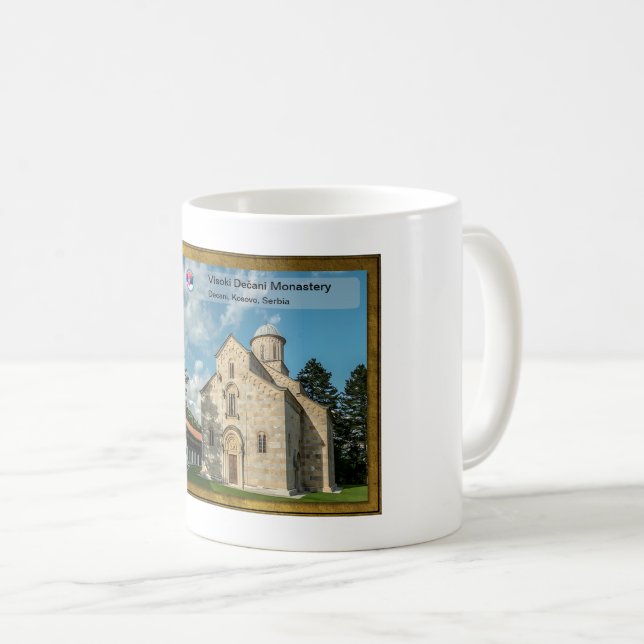 Caneca De Café MOSTEIROS SÉRVIOS - Mosteiro Visoki Dečani (Frente Esquerda)