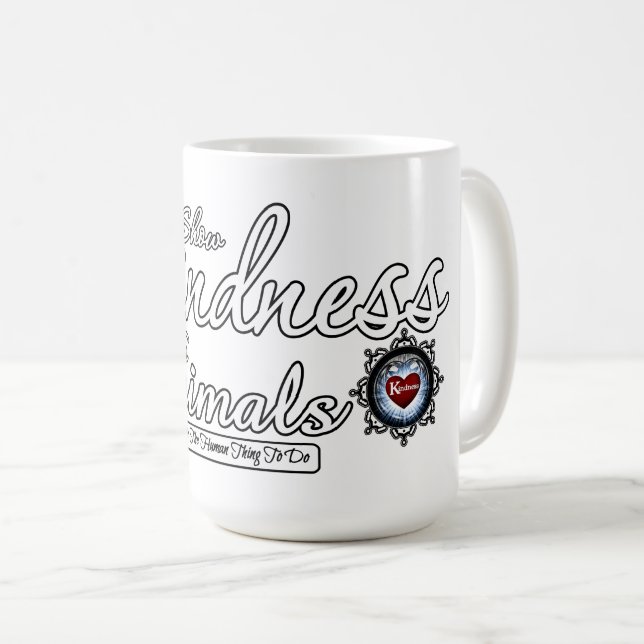 Caneca De Café Mostrar gentileza com os animais (Frente Esquerda)