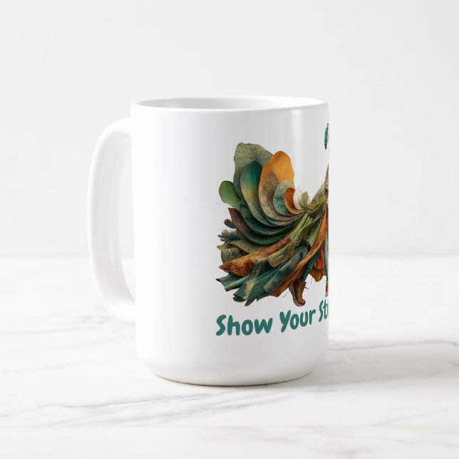 Caneca De Café Mostre suas coisas — Camisa de declaração motivaci (Frente Esquerda)