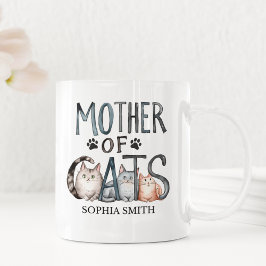 Caneca De Café Mother of Cats, Fun Gift for Cat Lovers