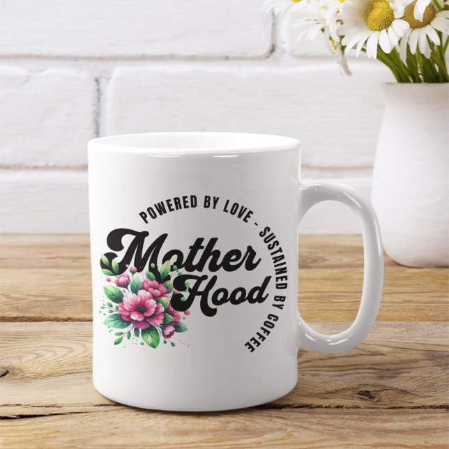 Caneca De Café Motherhood Powered by Love (Criador carregado)