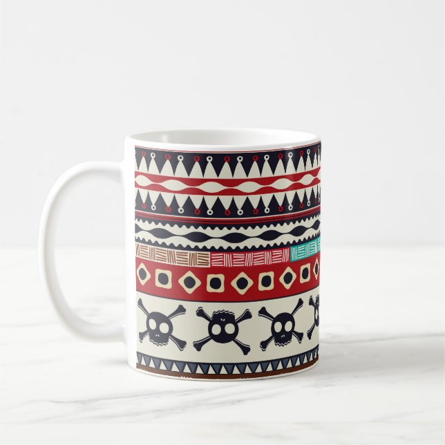 Caneca De Café Motif asteca, design de padrão sem costura (Esquerda)