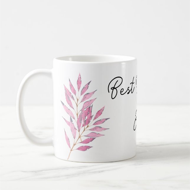Caneca De Café Motif de folha rosa Melhor Professora Nunca (Esquerda)