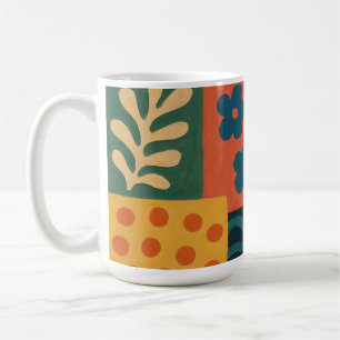 Caneca De Café Motif de Padrão de Colagem do Jardim Retroativo Di