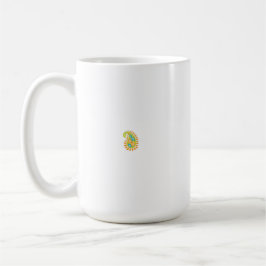 Caneca De Café Motif floral laranja com padrões simétricos numa