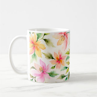 Caneca De Café Motif floral style peinture aquarelle