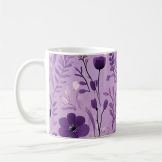 Caneca De Café Motif floral vintage en violet pour déco rétro
