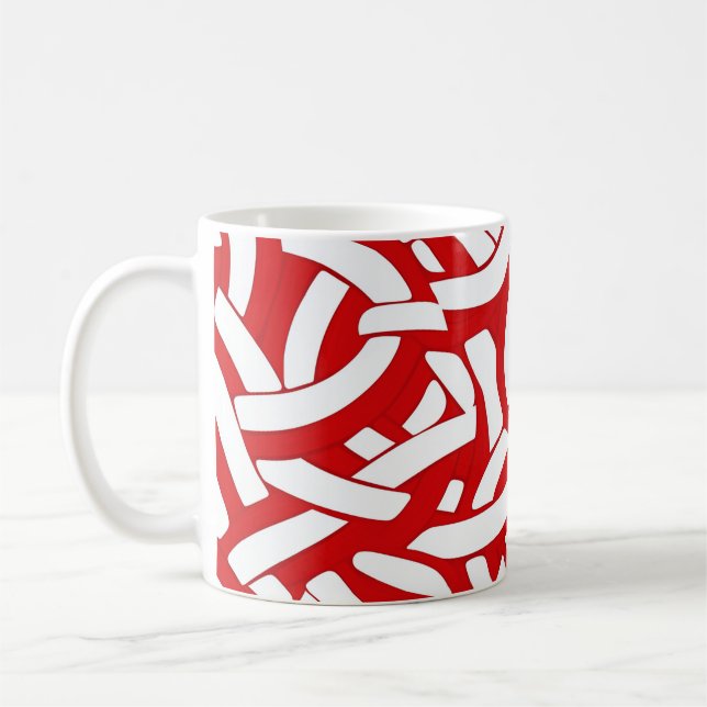 Caneca De Café 💫 Motif Spiralé Rouge et Blanc 🎨 (Esquerda)