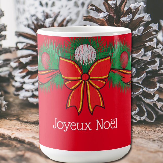 Caneca De Café Motifs festivos - Joyeux Noël - Red Coffee Mug (Criador carregado)