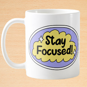 Caneca De Café Motivação Amarelo Roxo de Nuvem com Foco