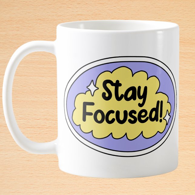 Caneca De Café Motivação Amarelo Roxo de Nuvem com Foco (Criador carregado)