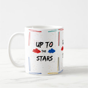 Caneca De Café Motivação "até as Estrelas" Colorida com estrelas