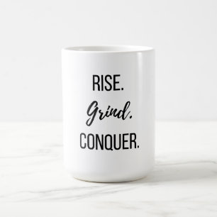 Caneca De Café Motivação de Conquista de Rise Grind