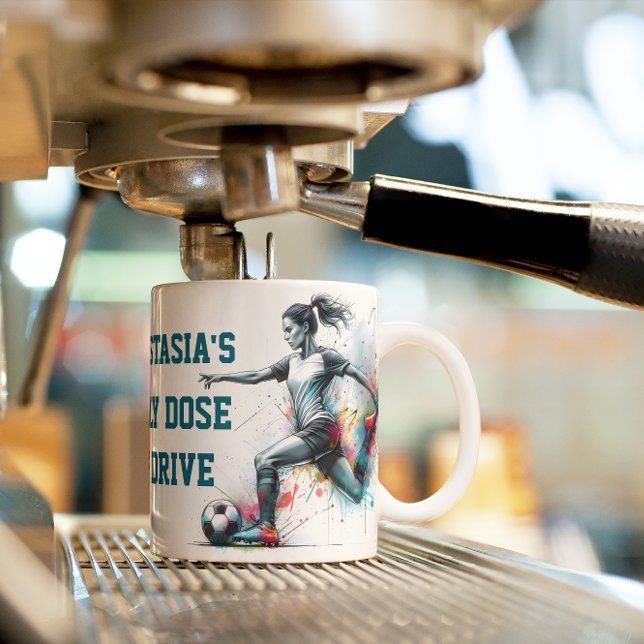 Caneca De Café Motivação dinâmica para jogadores de futebol (Criador carregado)
