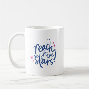 Caneca De Café Motivação Minimalista Alcançar as Estrelas Animada