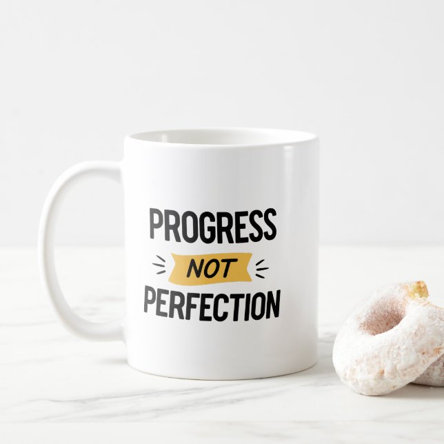 Caneca De Café Motivação Moderna de Saúde Mental com Letreirament (Com Donut)