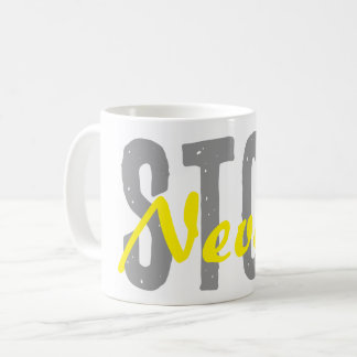 Caneca de café motivacional com design simples